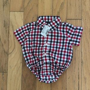 The Children’s Place | Red/White/Black Plaid | Bodysuit | Boy’s 0-3M